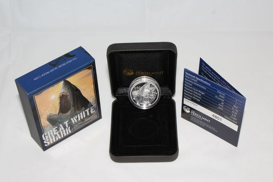 2015 1oz SILVER Australian GREAT WHITE SHARK 1oz one Dollar $1 COIN