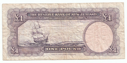 1956 – 1967 New Zealand R.N. Fleming 1 Pound Note F