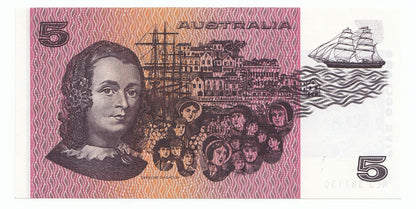1974 Australia Phillips Wheeler $5 Note aUNC