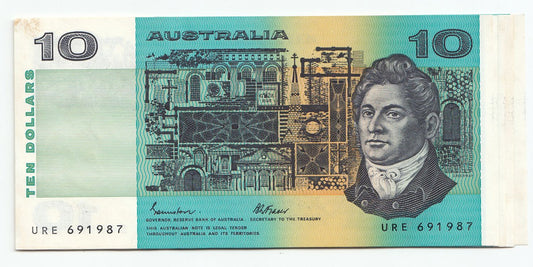 Australia 1985 Johnston Fraser $10 Note CONSECUTIVE RUN OF 8 aUNC