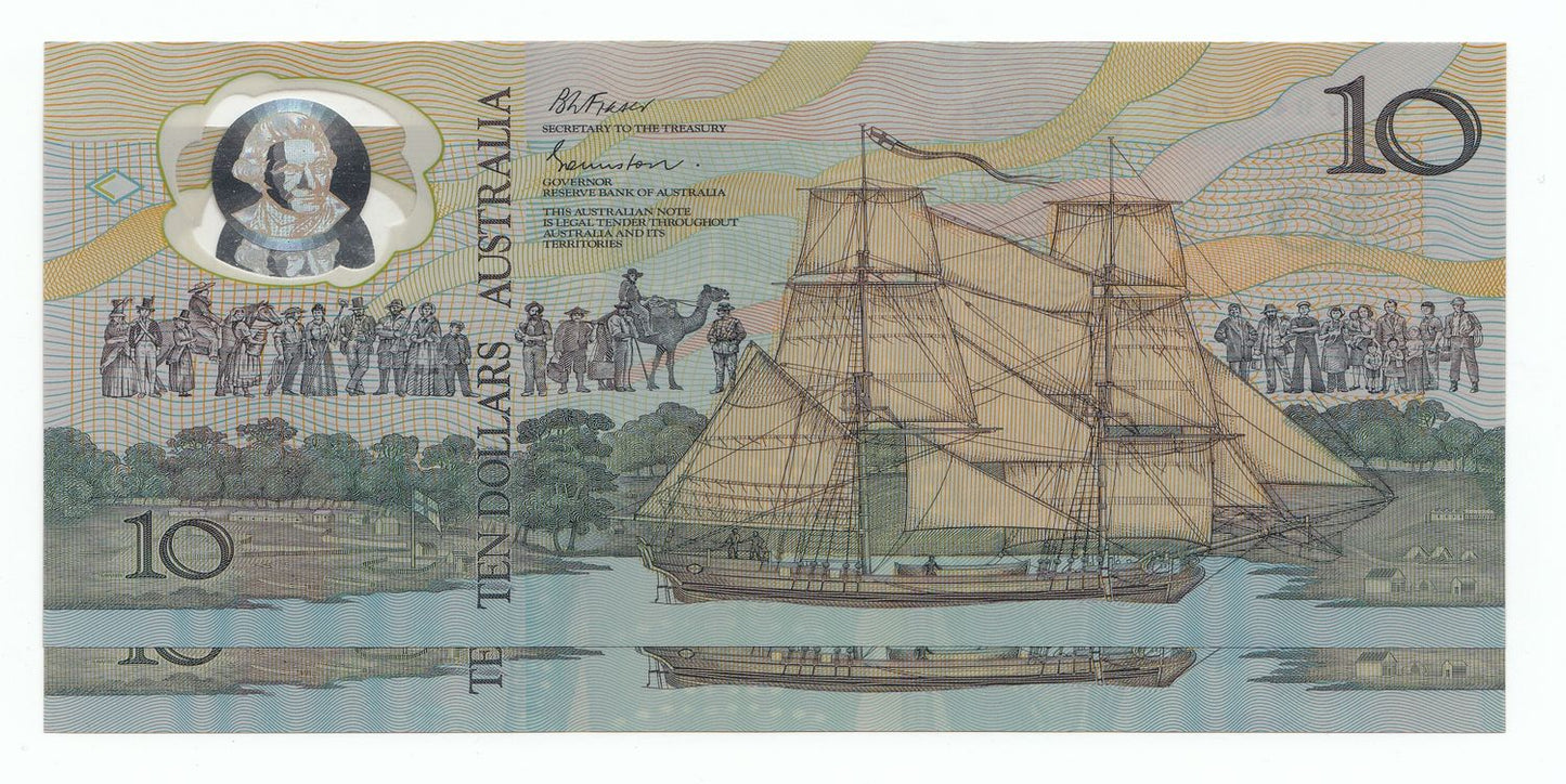 1988 Australia $10 Bicentenary Note FIRST PREFIX AB10 CONSECUTIVE PAIR aUNC-UNC