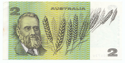 1976 Australia Knight Wheeler OCRB SIDE THREAD $2 Note EF