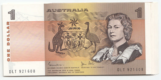 Australia 1982 Johnston Stone $1 Note CONSECUTIVE RUN OF 13 aUNC - UNC