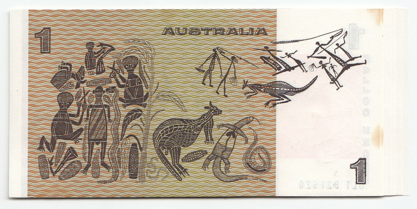 Australia 1982 Johnston Stone $1 Note CONSECUTIVE RUN OF 13 aUNC - UNC