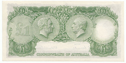 1953 Australia Coombs Wilson COMMONWEALTH BANK 1 Pound Note gEF – aUNC