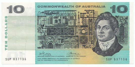 1974 Australia Phillips Wheeler $10 Note gVF