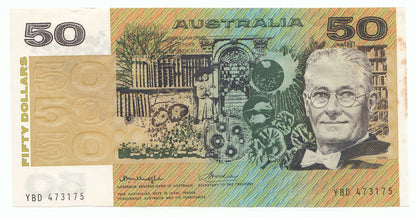 1975 Australia Knight Wheeler $50 Note gVF
