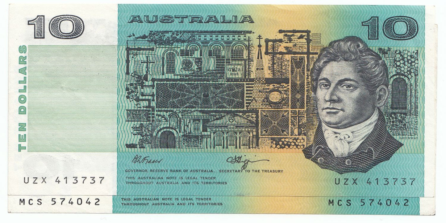 1990 Australia Fraser Higgins $10 Note (2) aEF - EF