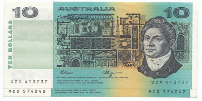 1990 Australia Fraser Higgins $10 Note (2) aEF - EF