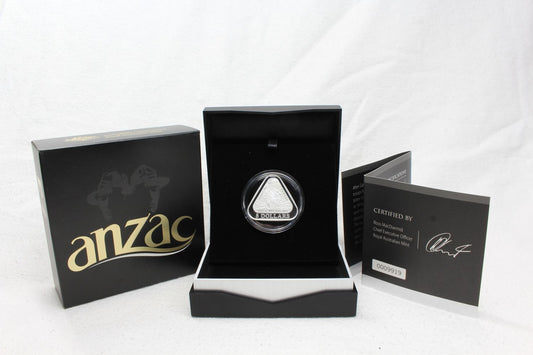Australia 2015 ANZAC Centenary Proof Silver Triangular $5 Coin