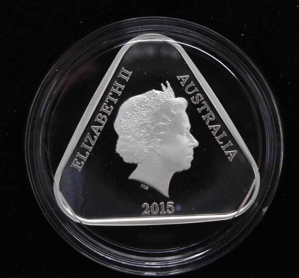 Australia 2015 ANZAC Centenary Proof Silver Triangular $5 Coin