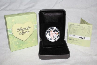 2014 Tuvalu Silver 1/2 Oz .999 50 Cent Coin Forever Lover Cockatoo