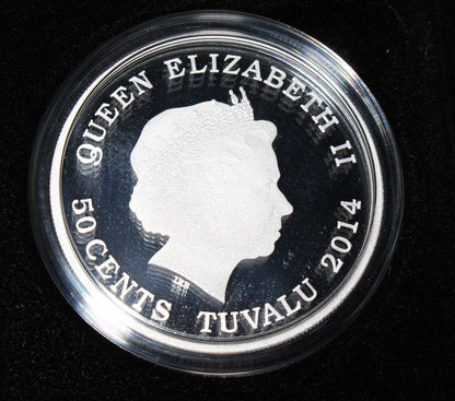 2014 Tuvalu Silver 1/2 Oz .999 50 Cent Coin Forever Lover Cockatoo