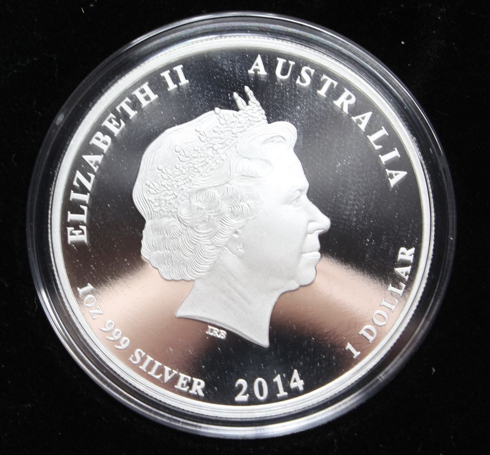 Australia 2014 RAN Submarine Service $1 Silver 1 Oz Proof Coin + Medallion