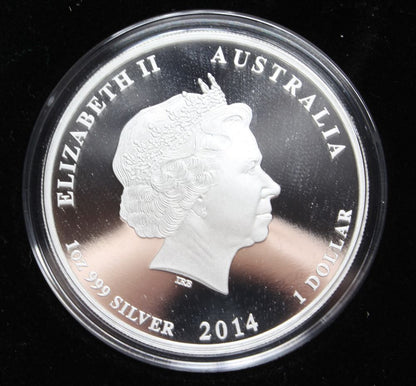 Australia 2014 RAN Submarine Service $1 Silver 1 Oz Proof Coin + Medallion