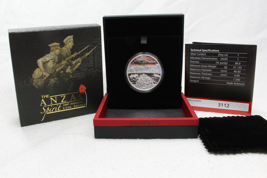 Australia 2015 Silver 1 Oz Proof $1 Coin Anzac Spirit Making a Nation