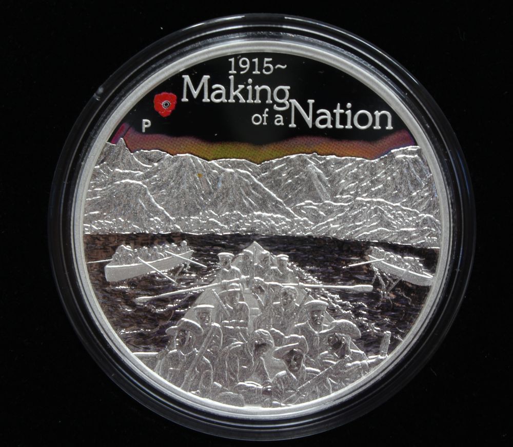 Australia 2015 Silver 1 Oz Proof $1 Coin Anzac Spirit Making a Nation