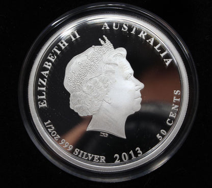 2013 Australia Silver 1/2 Oz 50 Cent Coin Birds of Australia Black Cockatoo