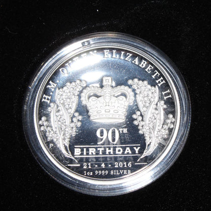 Australia 2016 Silver 1 Oz 90th Anniversary Birthday $1 High Relief Coin