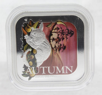 Australia Seasons Autumn 2013 Silver 1 Oz Square Dollar Coin