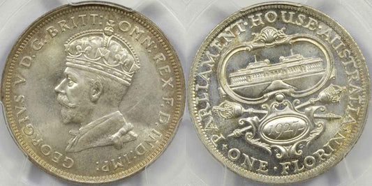 1927 Australia Canberra Silver Florin Coin PCGS MS64