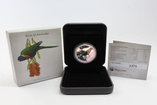 Australia 2013 Rainbow Lorikeet 1/2 Oz 50 Cents Silver Proof Coin