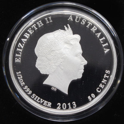 Australia 2013 Rainbow Lorikeet 1/2 Oz 50 Cents Silver Proof Coin