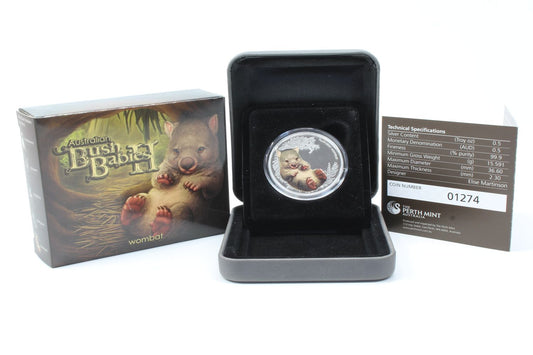 Australia 2013 Bush Babies II Wombat 1/2 Oz 50 Cents Silver Proof Coin