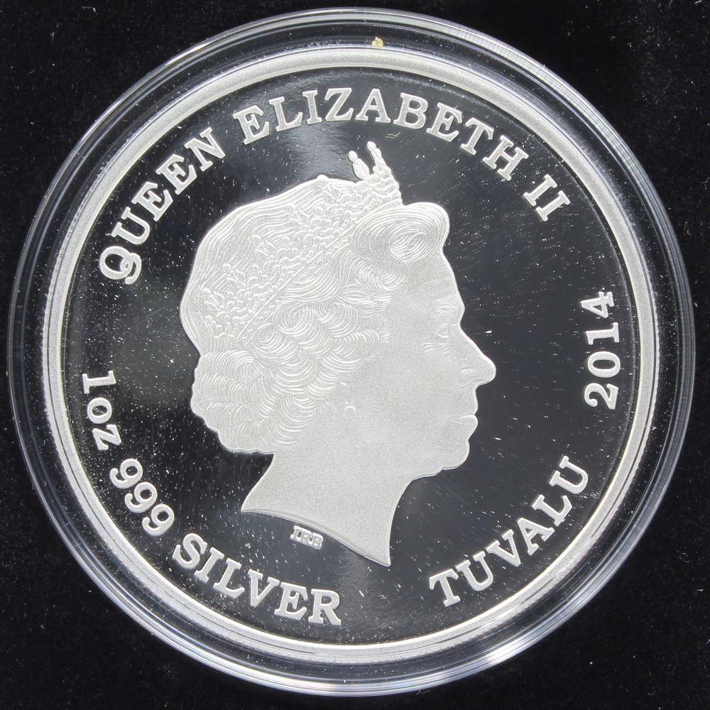 2014 Tuvalu 1 Oz Silver $1 Coin Mythical Creatures Dragon Perth Mint