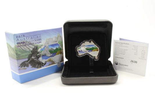 Australia 2015 $1 Wedge Tailed Eagle 1 Oz Map Shaped Coin