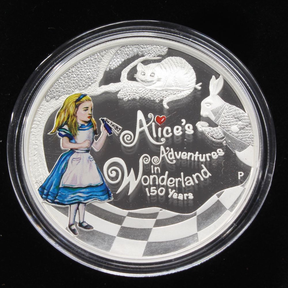 Tuvalu 2015 Alice Adventures in Wonderland Silver 1 Oz $1 Proof Coin 150 Years