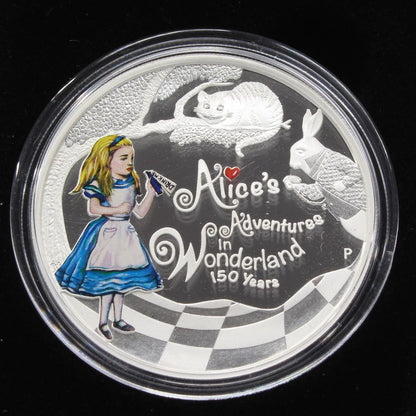 Tuvalu 2015 Alice Adventures in Wonderland Silver 1 Oz $1 Proof Coin 150 Years