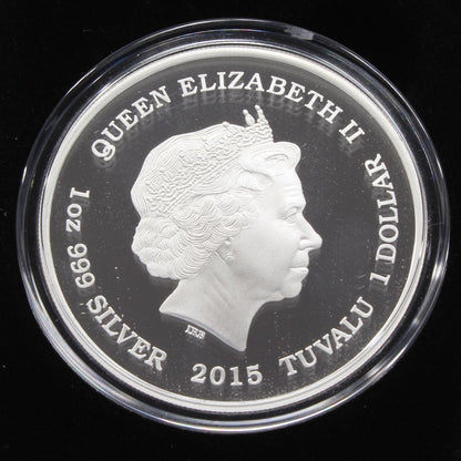 Tuvalu 2015 Alice Adventures in Wonderland Silver 1 Oz $1 Proof Coin 150 Years