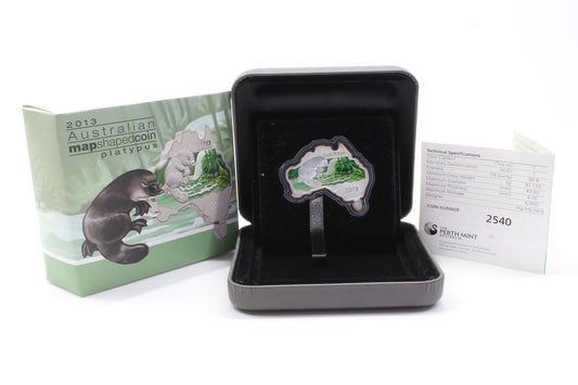 Australia 2013 $1 Platypus 1 Oz Map Shaped Coin