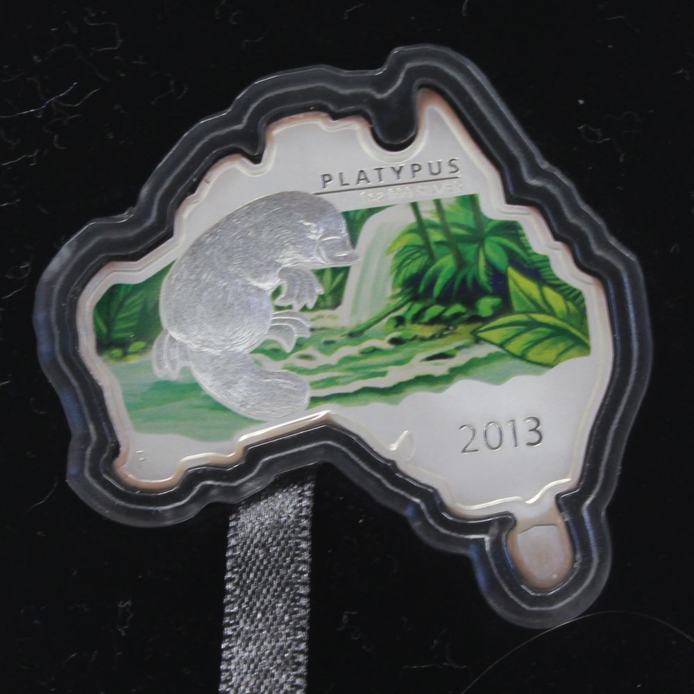 Australia 2013 $1 Platypus 1 Oz Map Shaped Coin