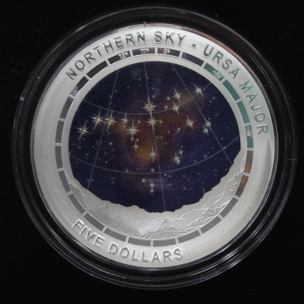Northern Sky URSA MAJOR 2016 $5 Coloured Fine Silver Proof Domed Coin