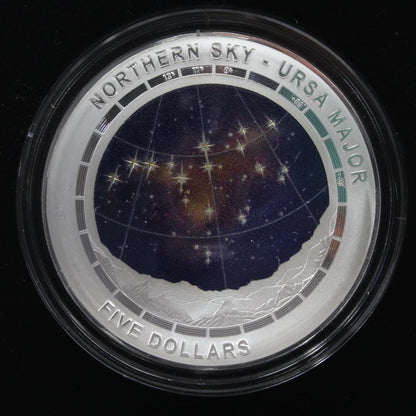 Northern Sky URSA MAJOR 2016 $5 Coloured Fine Silver Proof Domed Coin
