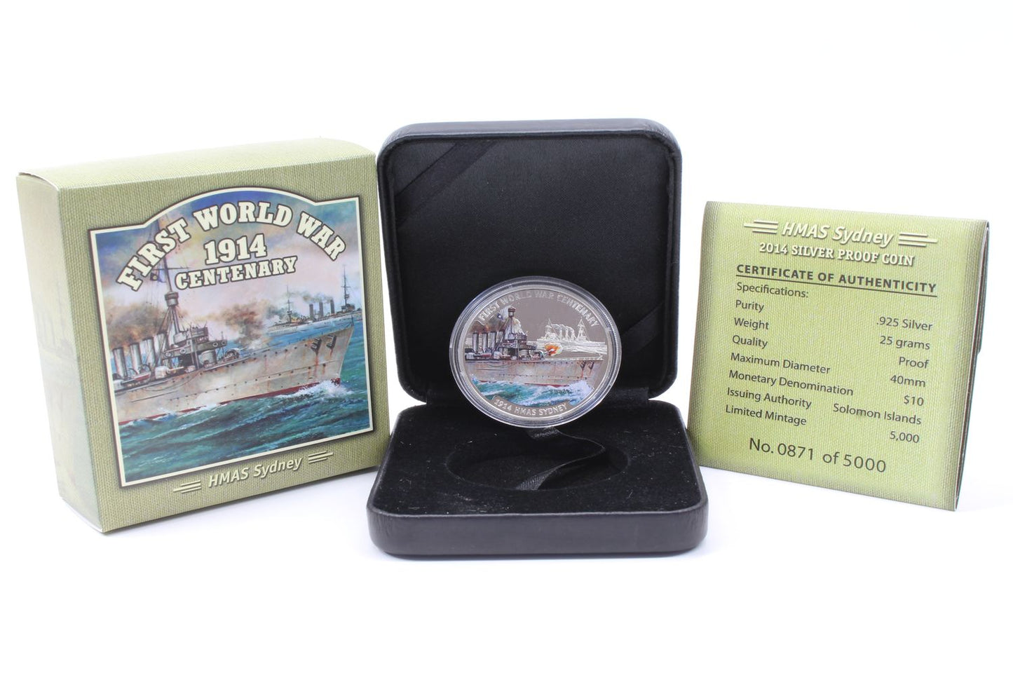 Solomon Islands 2014 First World War Centenary Silver .925 Proof $10 Coin
