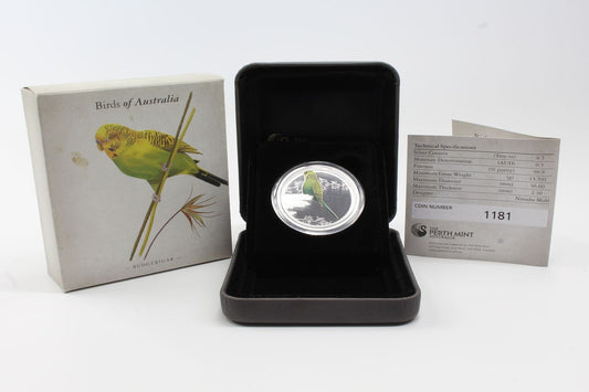 Australia 2013 Silver 1/2 Oz 50 Cent Coin Bird of Australia Budgerigar