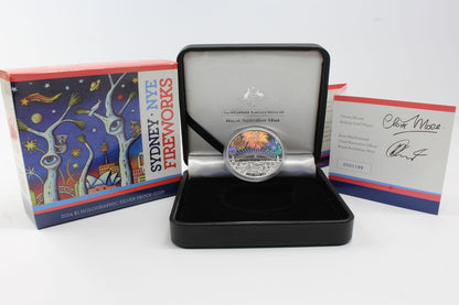 Australia 2014 $1 HOLOGRAPHIC SILVER PROOF COIN - SYDNEY NYE FIREWORKS