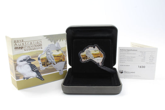 Australia 2012 $1 Kookaburra 1 Oz Map Shaped Coin