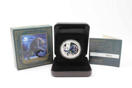 2013 Tuvalu 1 Oz Silver $1 Coin Mythical Creatures werewolf Perth Mint