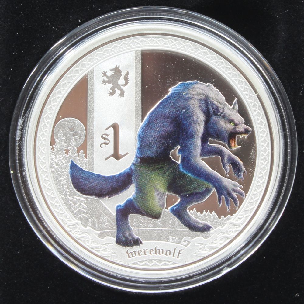 2013 Tuvalu 1 Oz Silver $1 Coin Mythical Creatures werewolf Perth Mint