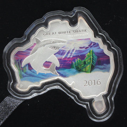 Australia 2016 $1 Great White 1 Oz Map Shaped Coin