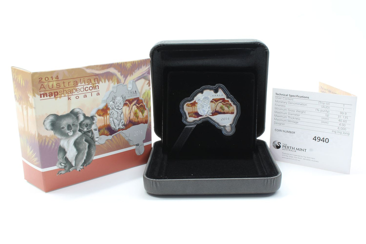 Australia 2014 $1 Koala 1 Oz Map Shaped Coin