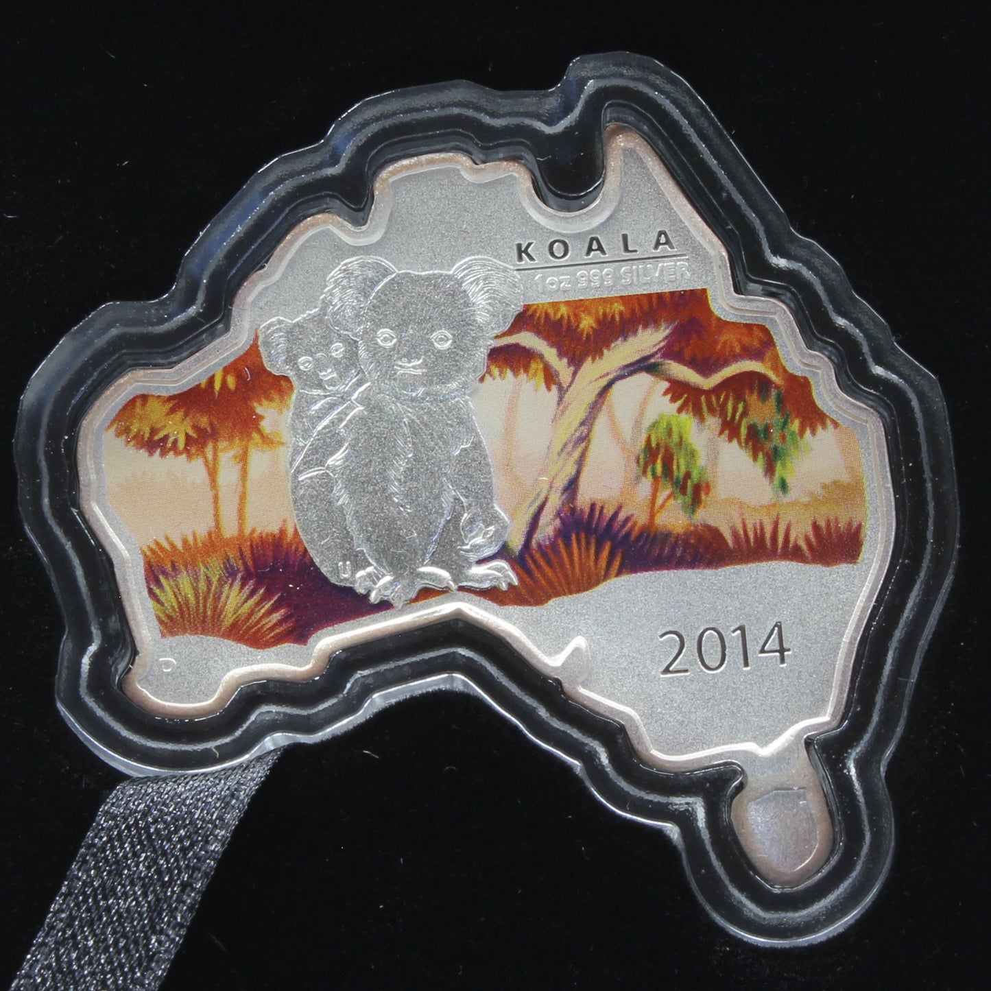 Australia 2014 $1 Koala 1 Oz Map Shaped Coin