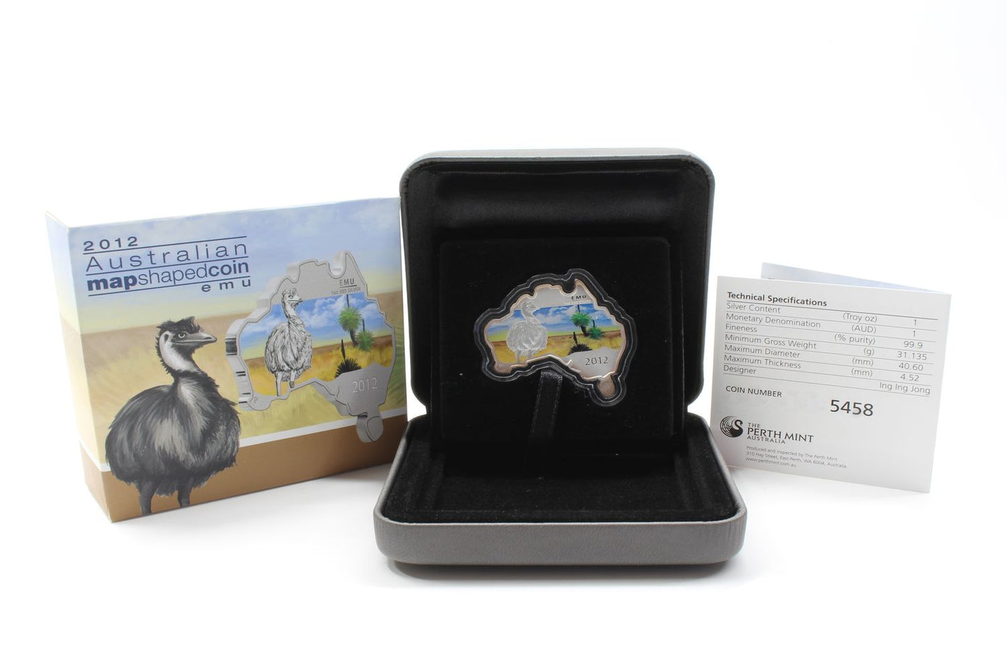 Australia 2012 $1 Emu 1 Oz Map Shaped Coin