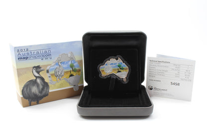 Australia 2012 $1 Emu 1 Oz Map Shaped Coin