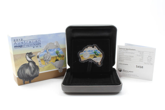 Australia 2012 $1 Emu 1 Oz Map Shaped Coin