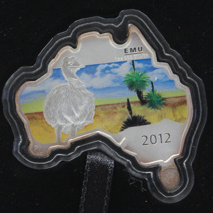 Australia 2012 $1 Emu 1 Oz Map Shaped Coin